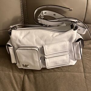 Michael Kors White Leather Multi-Pocket Crossbody